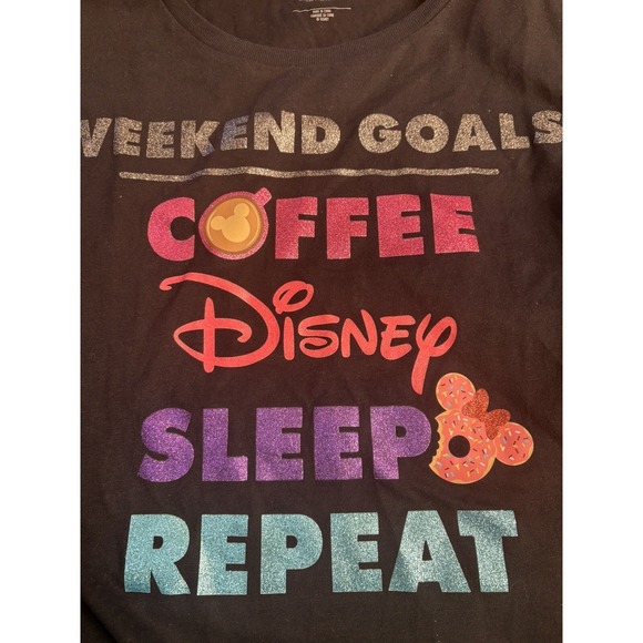 NWT Disney Weekend Goals Coffee Sleep Repeat Long Sleeve Shirt -‎ 3XL - Picture 2 of 10
